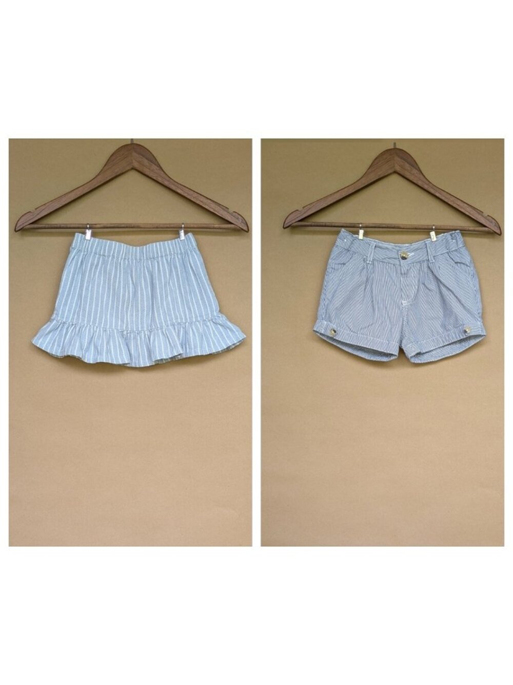 STRIPED SKIRT & SHORTS PAIR — SIZE 4